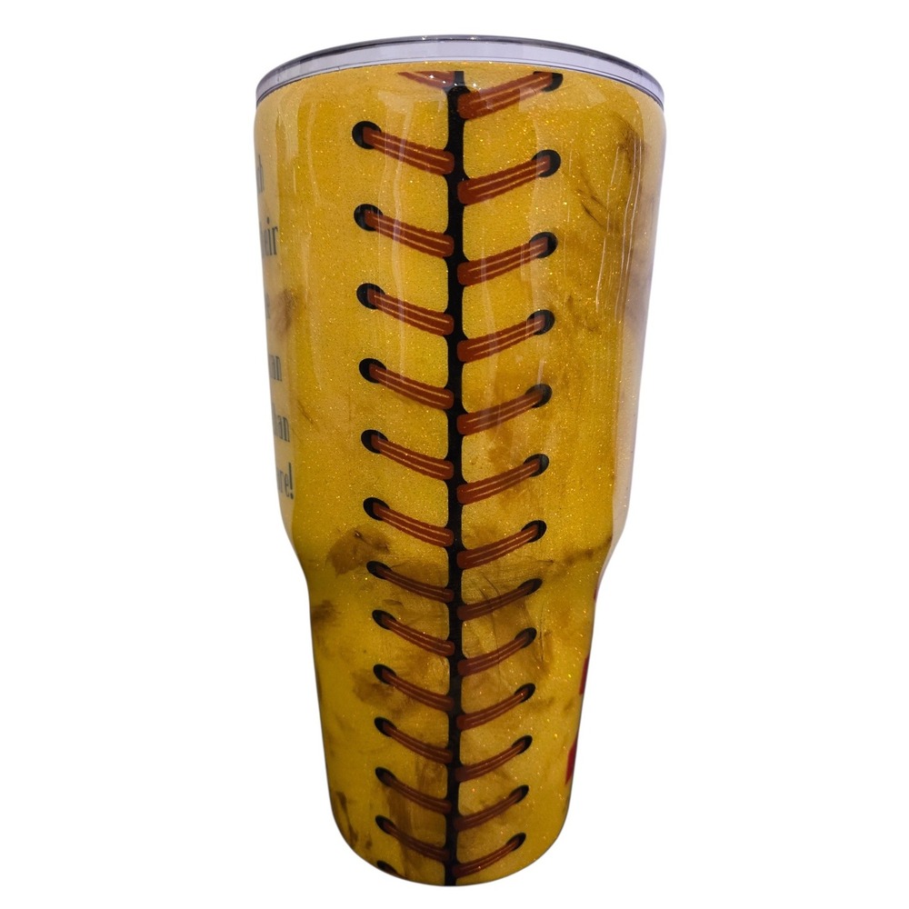 TUMBLER Handmade Baseball Coach Mark Softball 40oz Gift‎ Water Drink Bottle